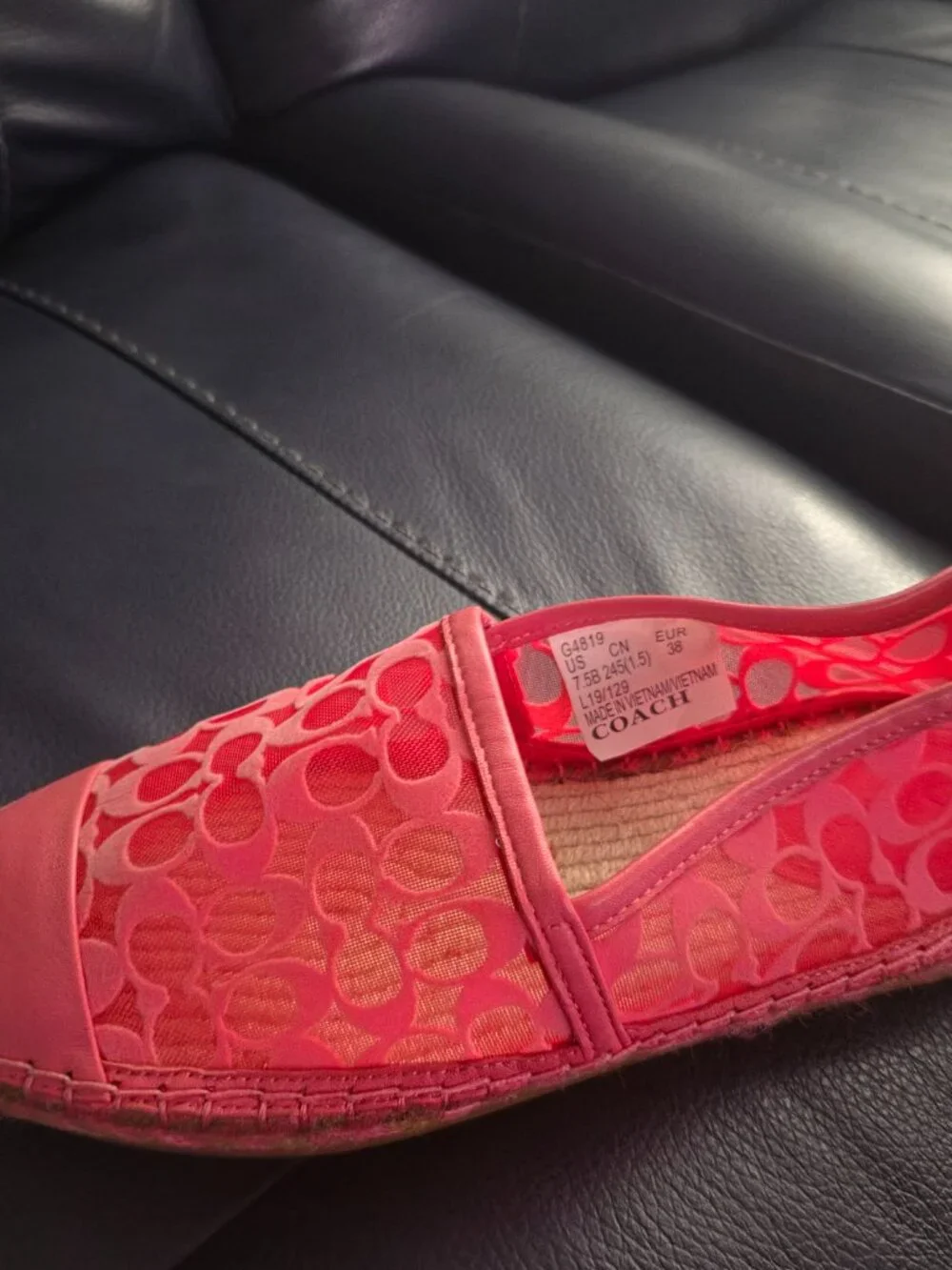 Strawberry Orange Coach Slip ons